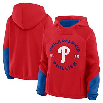 Women's Fanatics Red Philadelphia Phillies Oversized Time to Win Pullover Hoodie