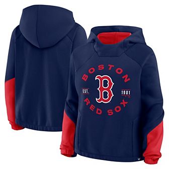 Women's Fanatics Navy Boston Red Sox Oversized Time to Win Pullover Hoodie