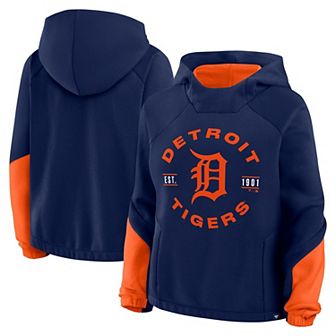 Women's Fanatics Navy Detroit Tigers Oversized Time to Win Pullover Hoodie