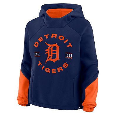 Women's Fanatics Navy Detroit Tigers Oversized Time to Win Pullover Hoodie