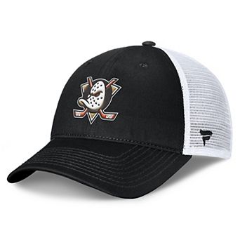 Men's Fanatics Black/White Anaheim Ducks Core Primary Logo Trucker Adjustable Hat