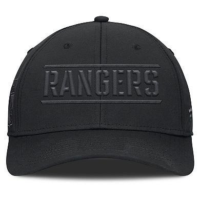 Men's Fanatics Black New York Rangers Fundamentals Ruck Up Flex Hat