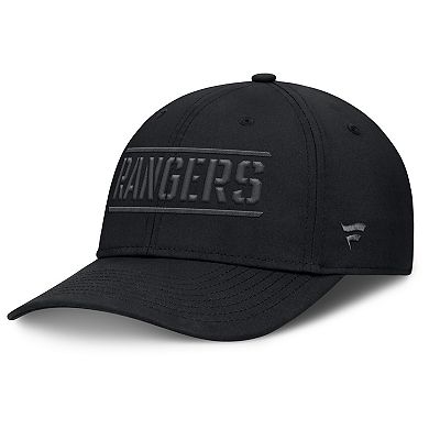 Men's Fanatics Black New York Rangers Fundamentals Ruck Up Flex Hat