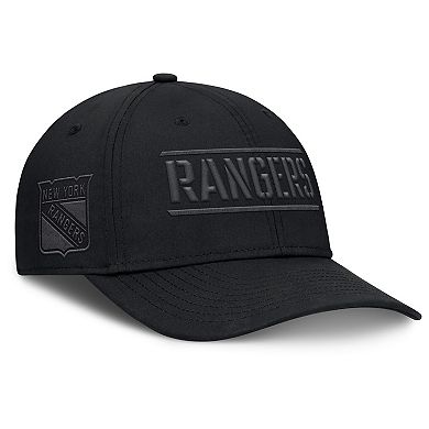 Men's Fanatics Black New York Rangers Fundamentals Ruck Up Flex Hat