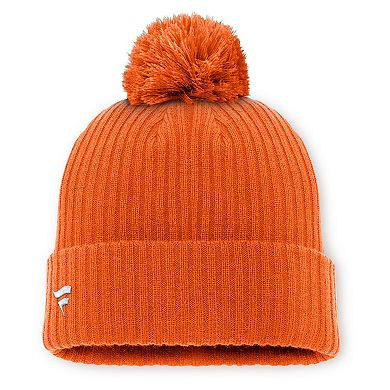 Men's Fanatics Orange Philadelphia Flyers Primary Logo Cuffed Knit Hat with Pom