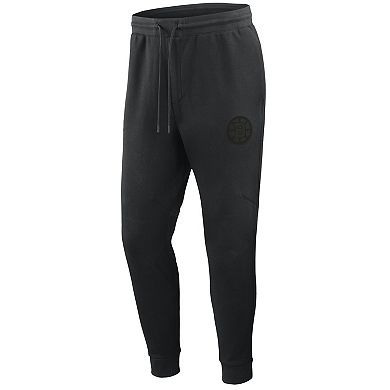 Men's Fanatics Black Boston Bruins Authentic Pro Road Tri-Blend Joggers