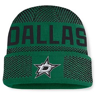 Men's Fanatics Kelly Green/Black Dallas Stars Fundamentals Shelter Cuffed Knit Hat