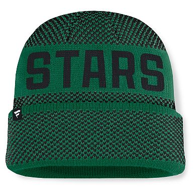 Men's Fanatics Kelly Green/Black Dallas Stars Fundamentals Shelter Cuffed Knit Hat