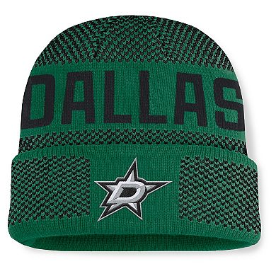 Men's Fanatics Kelly Green/Black Dallas Stars Fundamentals Shelter Cuffed Knit Hat