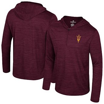 Men's Colosseum Maroon Arizona State Sun Devils Always Sunny Lightweight Quarter-Zip Hoodie