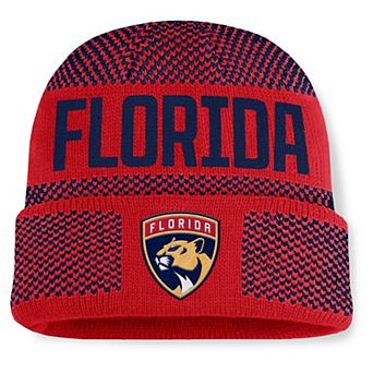 Men's Fanatics Red/Navy Florida Panthers Fundamentals Shelter Cuffed Knit Hat