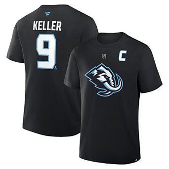 Men's Fanatics Clayton Keller Black Utah Mammoth Authentic Stack Name & Number T-Shirt