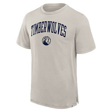 Men's Fanatics Cream Minnesota Timberwolves Crossover Collection Pull Up Jumper Shot Premium T-Shirt