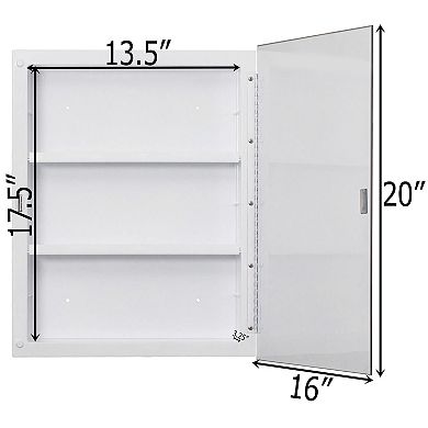 Basicwise Single Door Multi-Purpose Plastic Bathroom Medicine Cabinet with Mirror