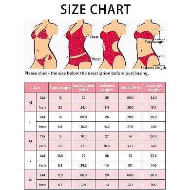 2 Sets Women's Floral Print Bandeau Bikini Set, 3Pc Tie Back Swimwear Triangle Bottoms Bathing Suit