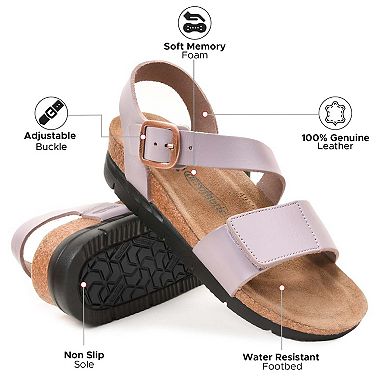 Aerothotic - Serena Double Strappy Open Toe Comfortable Leather Platform Sandals