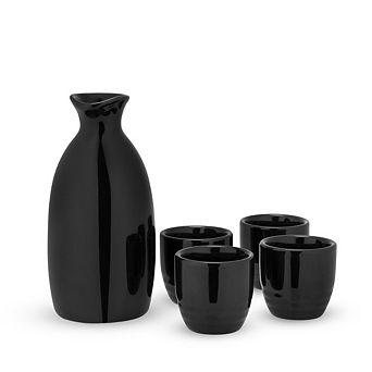 Moga™: 5 pc Sake Set in Black by True