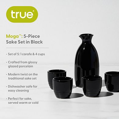 Moga™: 5-Piece Sake Set in Black by True