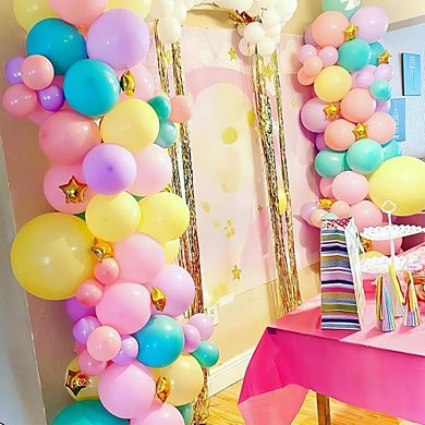 Pastel Balloons Set 60pcs Pink, Teal, Yellow & Multicolor Latex for Shower