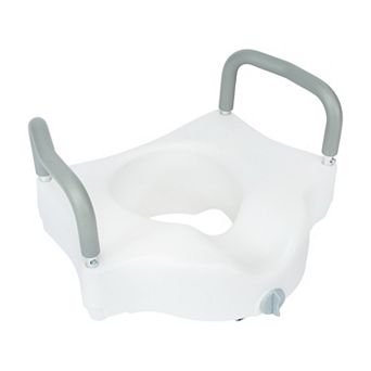 Emma and Oliver Elevated Toilet Seat Riser with Safety Lock and Adjustable Height Arms