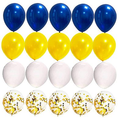 Graduation Decorations, Blue & Yellow Balloons for Graduation & Birthday Party Supplies 20 PCS