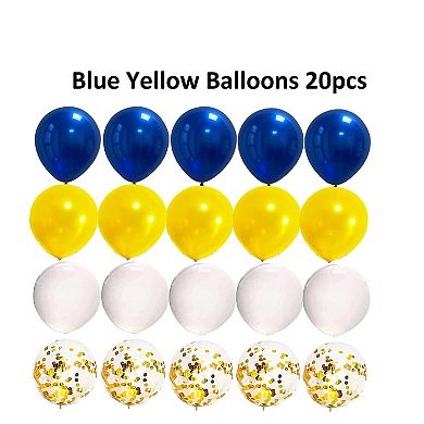 Graduation Decorations, Blue & Yellow Balloons for Graduation & Birthday Party Supplies 20 PCS
