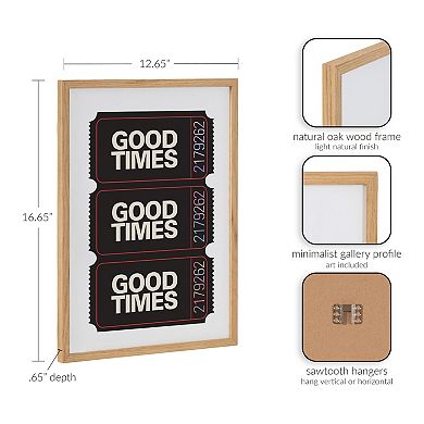 Gallery Preppy Retro Positive Quote Good Times Ticket Print by The Creative Bunch Studio