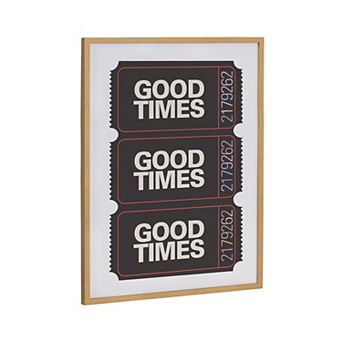 Gallery Preppy Retro Positive Quote Good Times Ticket Print by The Creative Bunch Studio