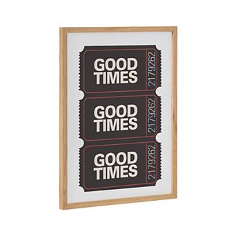 Gallery Preppy Retro Positive Quote Good Times Ticket Print by The Creative Bunch Studio