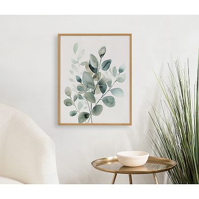 Gallery Modern Minimalist Botanical Watercolor in Muted Teal Print by The Creative Bunch Studio