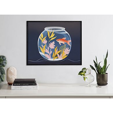 Gallery Pet Goldfish Cute Botanicals Fish Tank Print by The Creative Bunch Studio