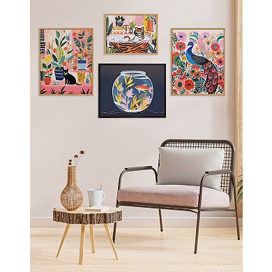 Gallery Whimsical Houseplants and a Black Kitty Cat Print by The Creative Bunch Studio