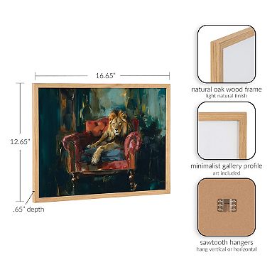 Gallery Lion Portrait in Rich Jewel Tones Print by The Creative Bunch Studio
