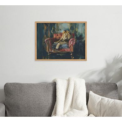 Gallery Lion Portrait in Rich Jewel Tones Print by The Creative Bunch Studio