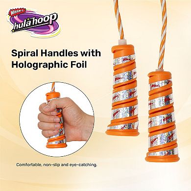 Wham-O Hula Hoop Jump Rope, Fitness Exercise Spiral Handles with Holographic Foil For Kids Girls