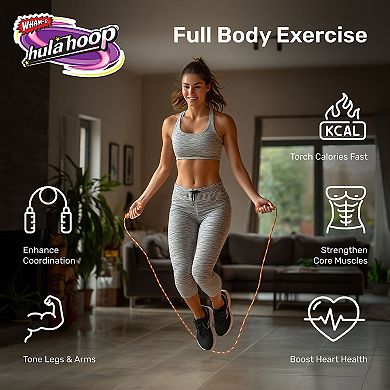 Wham-O Hula Hoop Jump Rope, Fitness Exercise Spiral Handles with Holographic Foil For Kids Girls