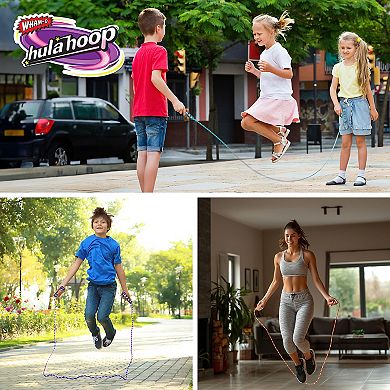 Wham-O Hula Hoop Jump Rope, Fitness Exercise Spiral Handles with Holographic Foil For Kids Girls