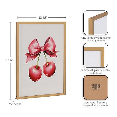 Gallery Coquette Preppy Retro Girly Red Pink Bow Cherries Print by The Creative Bunch Studio