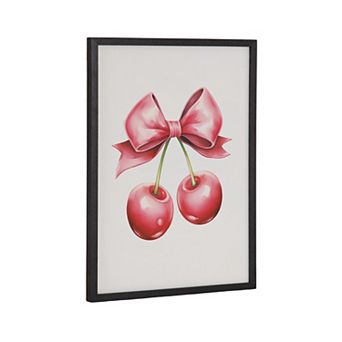 Gallery Coquette Preppy Retro Girly Red Pink Bow Cherries Print by The Creative Bunch Studio