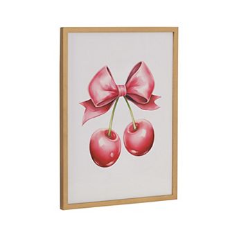 Gallery Coquette Preppy Retro Girly Red Pink Bow Cherries Print by The Creative Bunch Studio