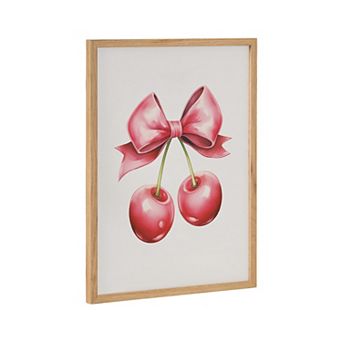 Gallery Coquette Preppy Retro Girly Red Pink Bow Cherries Print by The Creative Bunch Studio