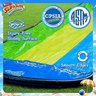 Wham-O Slip N Slide Triple Waver Rider with Boogie 18ft for Kids 5-12 Years Backyard Water Fun