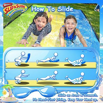 Wham-O Slip N Slide Triple Waver Rider with Boogie 18ft for Kids 5-12 Years Backyard Water Fun