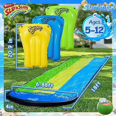 Wham-O Slip N Slide Triple Waver Rider with Boogie 18ft for Kids 5-12 Years Backyard Water Fun