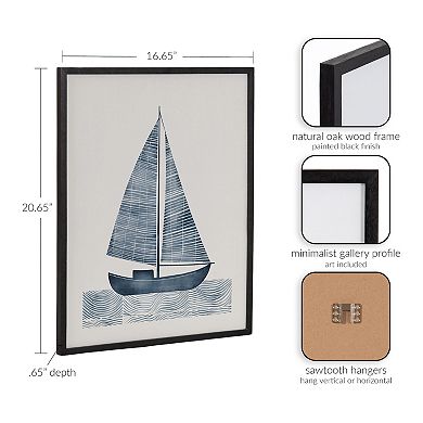 Gallery Nautical Blue Sailboat Print by The Creative Bunch Studio