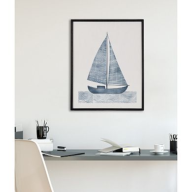 Gallery Nautical Blue Sailboat Print by The Creative Bunch Studio