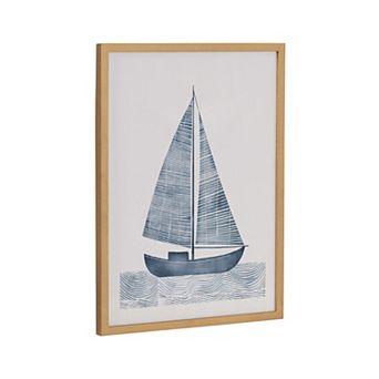 Gallery Nautical Blue Sailboat Print by The Creative Bunch Studio