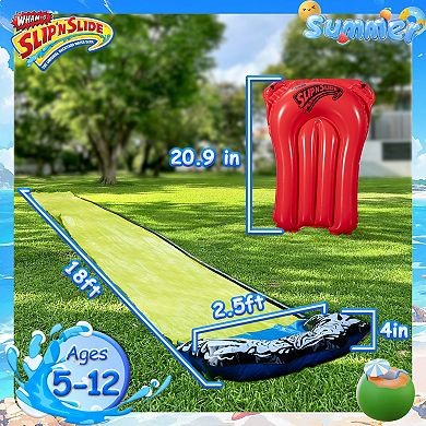 Wham-O Slip N Slide Wave Rider 18ft with Boogie, Summer Outdoor Toys for Kids 5-12 Years