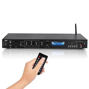 Pyle Rack Mount Bluetooth Preamplifier Receiver System with FM Radio & USB/SD Recording (PPRE70BT)