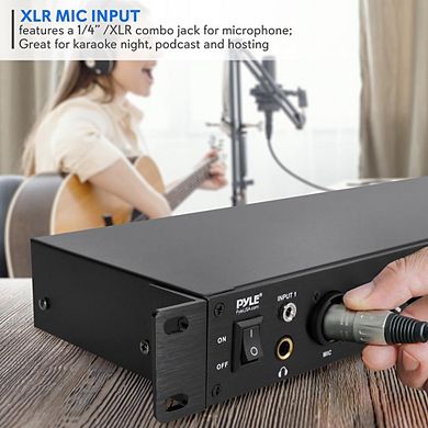 Pyle Rack Mount Bluetooth Preamplifier Receiver System with FM Radio & USB/SD Recording (PPRE70BT)